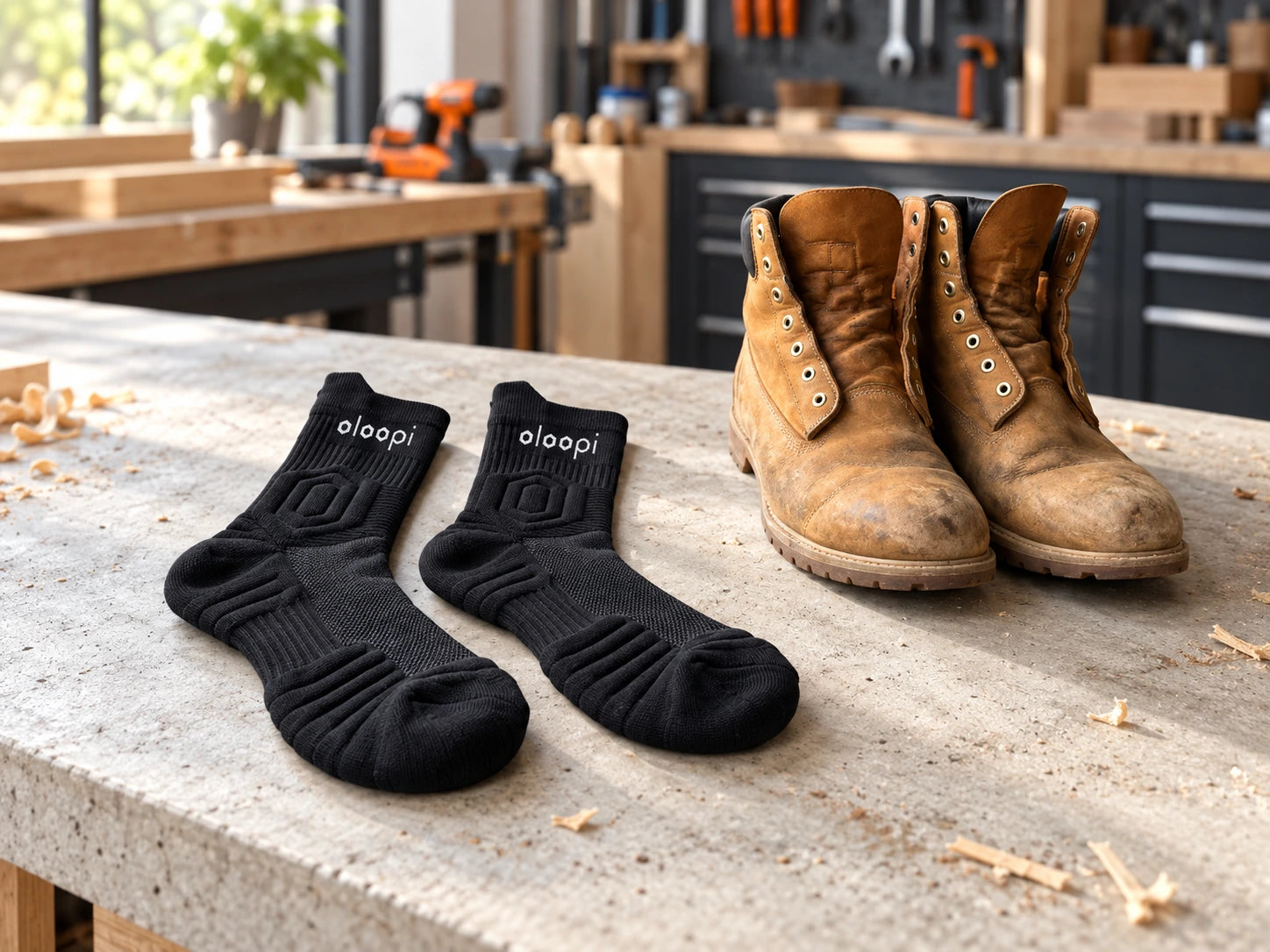 Oloopi socks — workday illustration
