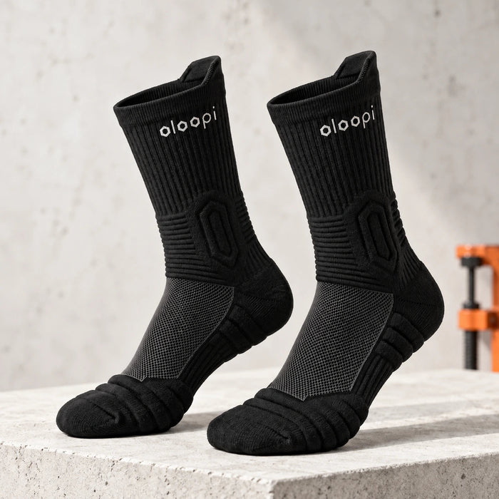 Pair of black crew work socks